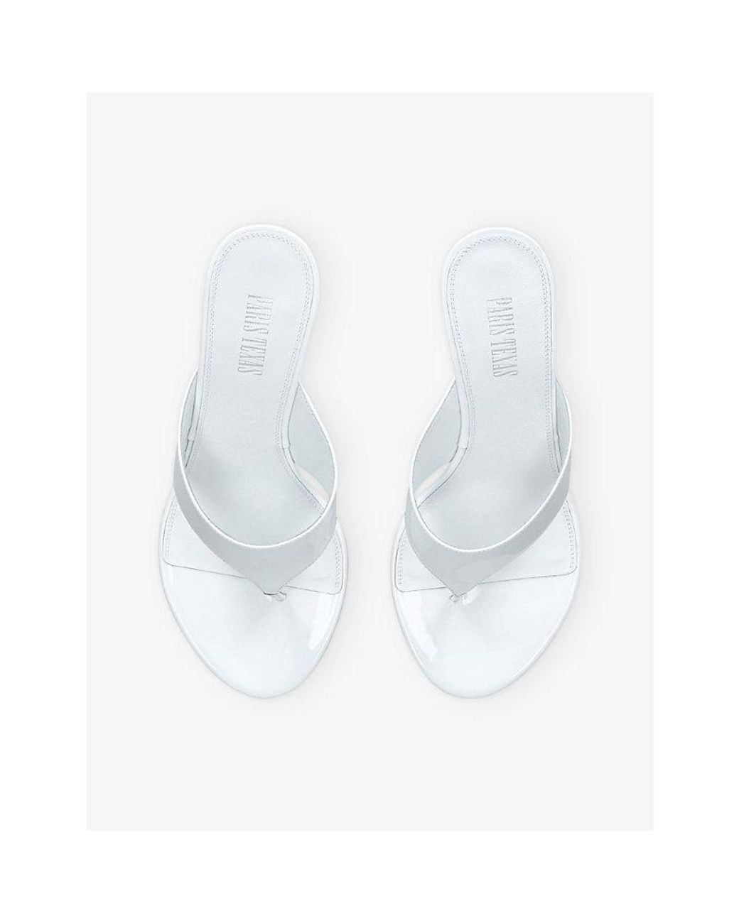 Paris Texas White Lidia Thong 70 Leather Mules