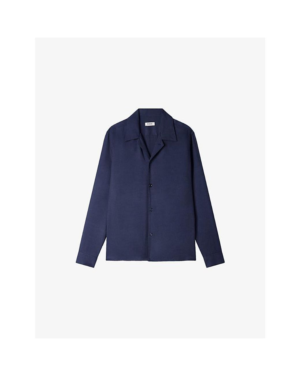 Sandro Blue Spread-Collar Woven Shirt for men