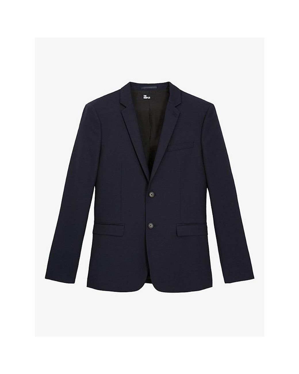 The Kooples Blue Straight-Cut Single-Breasted Wool Blazer for men