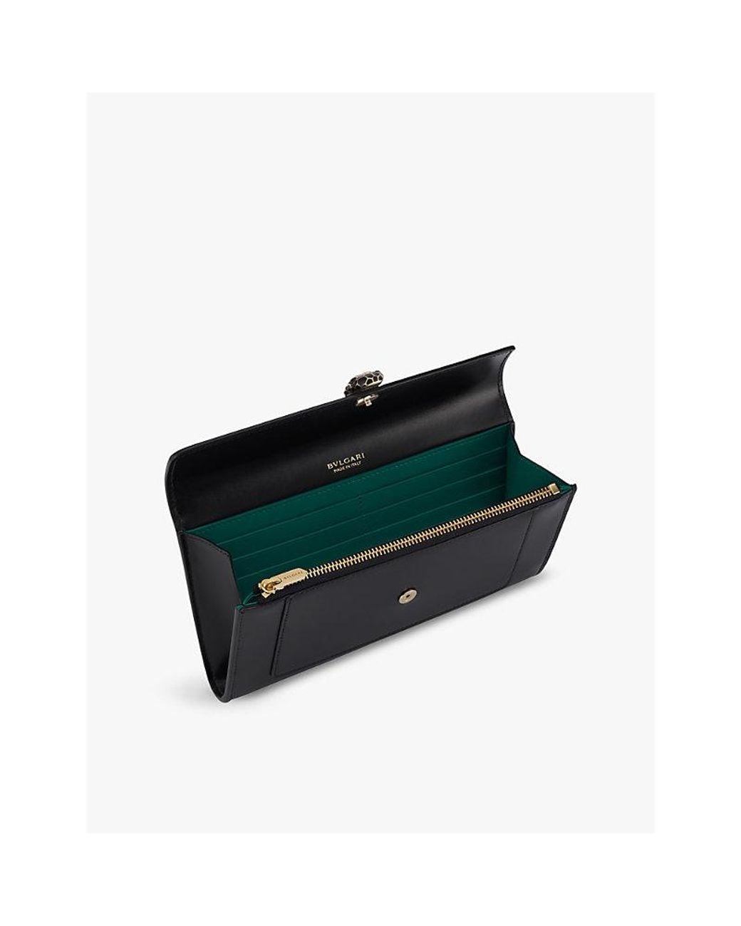 BVLGARI Black Serpenti Forever Large Leather Wallet
