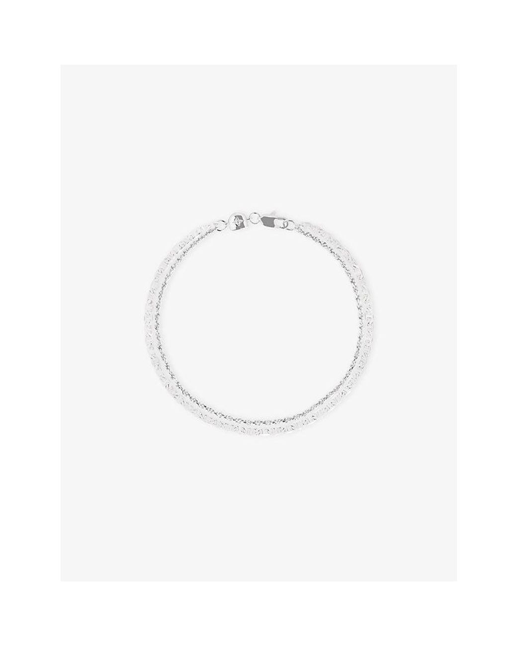 Astrid & Miyu White Illusion Double Chain-Plated Brass Bracelet