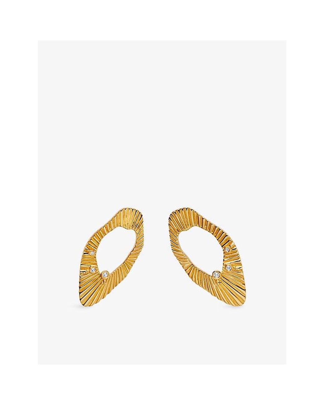 Astley Clarke Metallic Raye Statement 18Ct And Lab-Grown Sapphire Stud Earrings