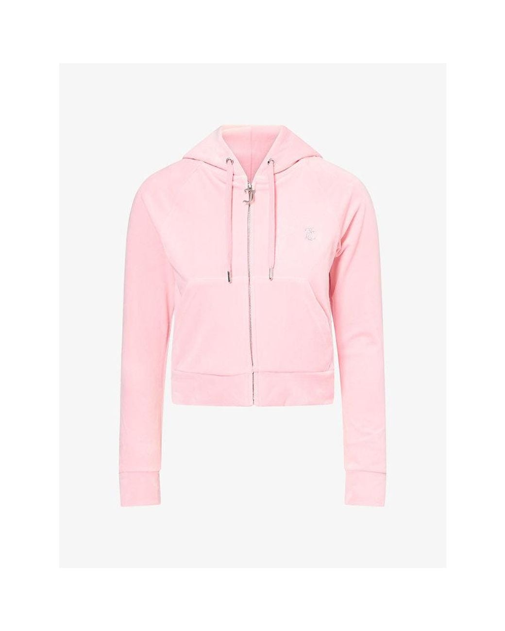 Juicy Couture Pink Madison Diamanté Velour Hoody