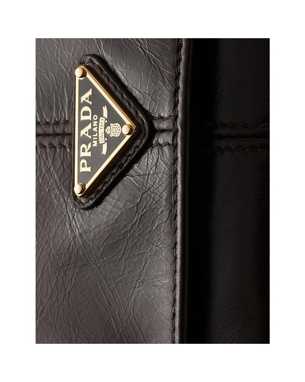 Prada Black Logo-Embellished Leather Wallet