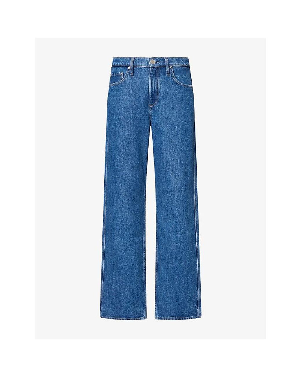 Rag & Bone Blue Shea Straight-Leg Denim Jeans