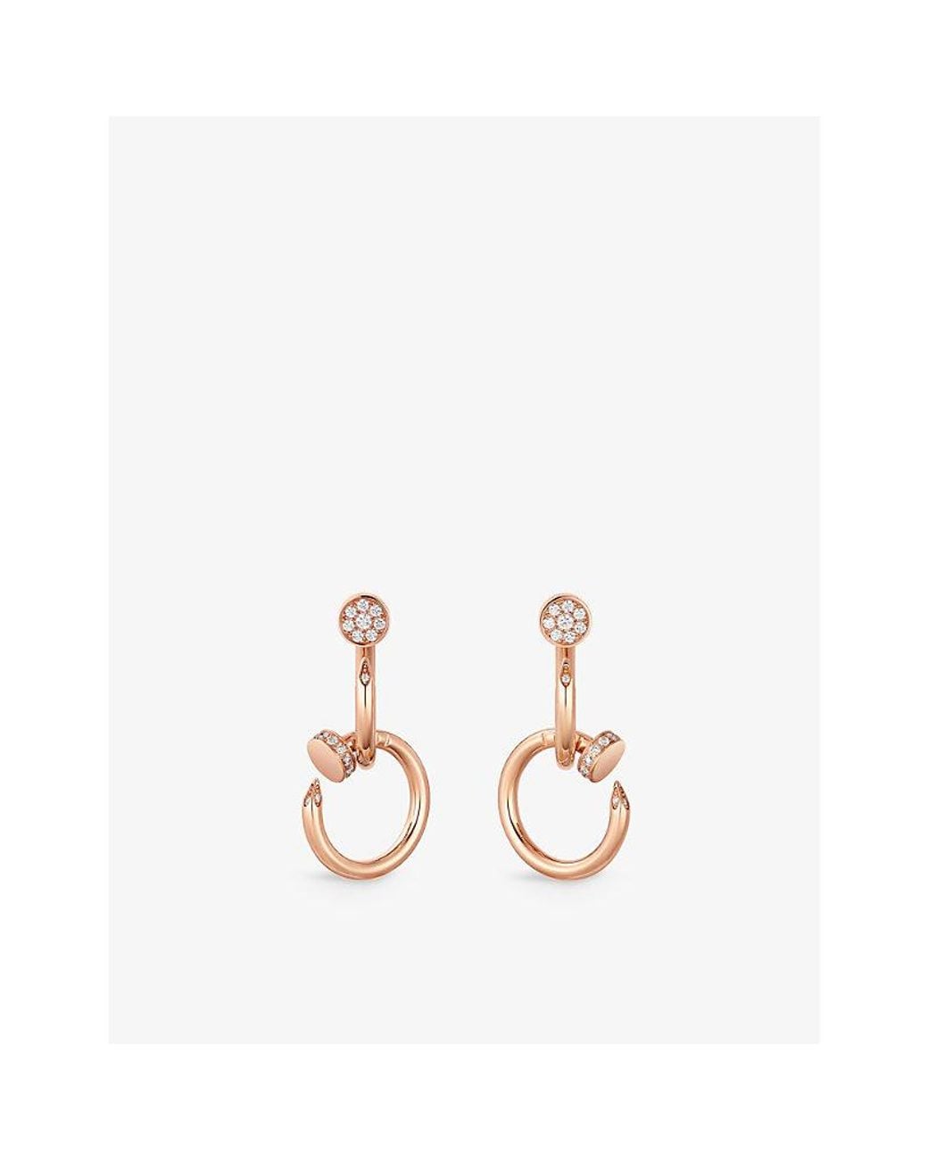 Cartier Metallic Juste Un Clou 18Ct Rose- And 0.38Ct Diamond Earrings