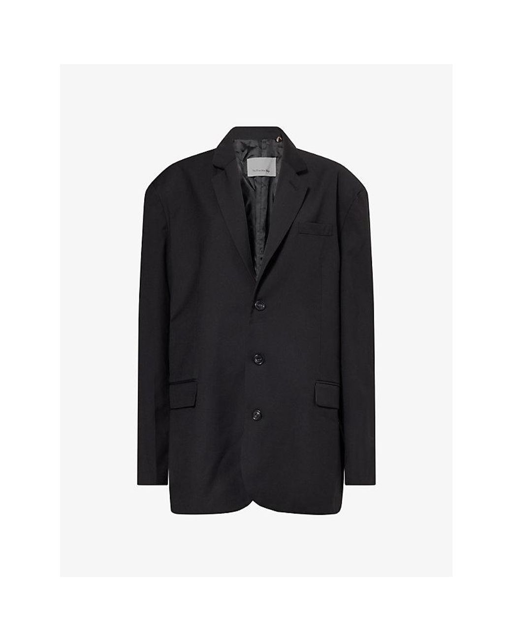 Frankie Shop Black Gelso Oversized Crepe Blazer