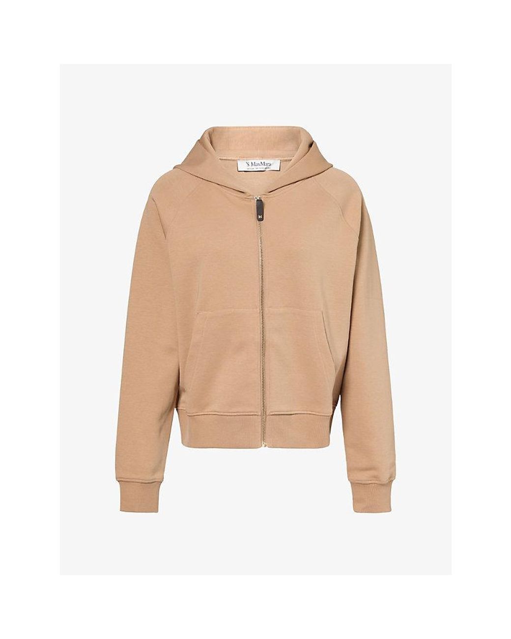 Max Mara Natural Technical Zip Cotton-Jersey Hoody