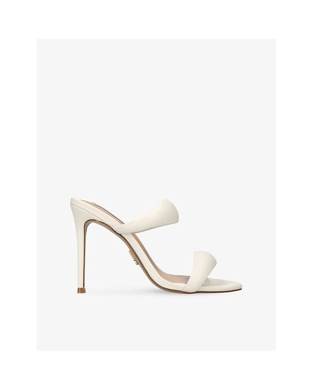 Steve Madden White Saturn Heeled Faux-Leather Sandals