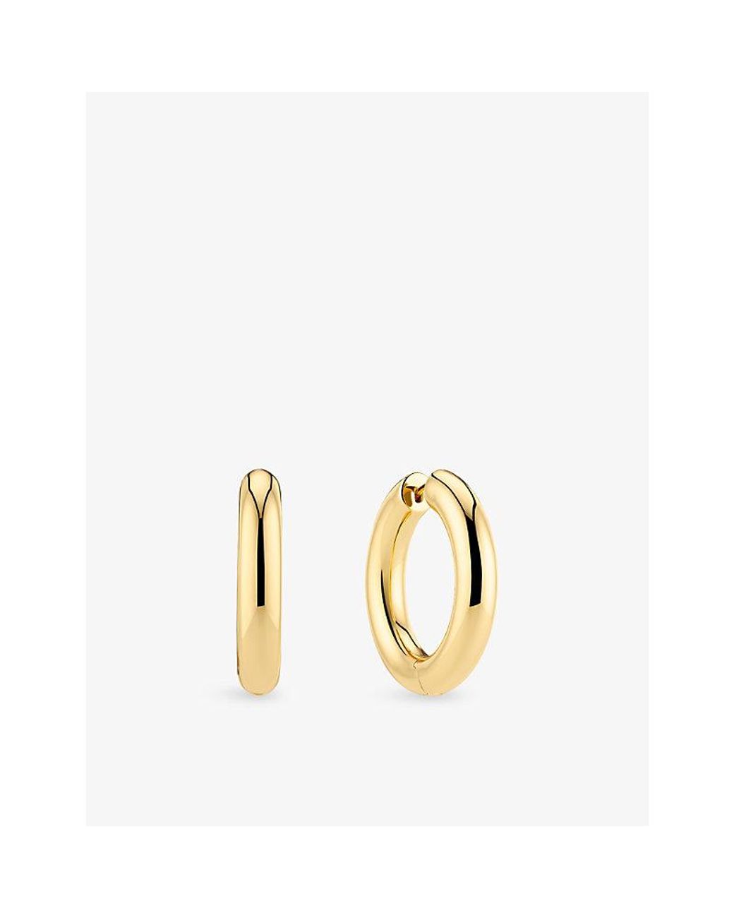 Sif Jakobs Metallic Carrara Pianura 18Ct-Plated 925 Sterling Hoop Earrings