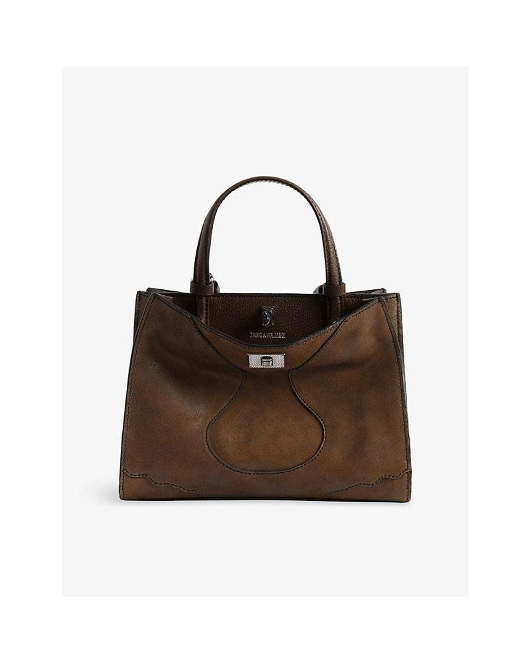 Zadig & Voltaire Brown Jack Branded Suede Handbag
