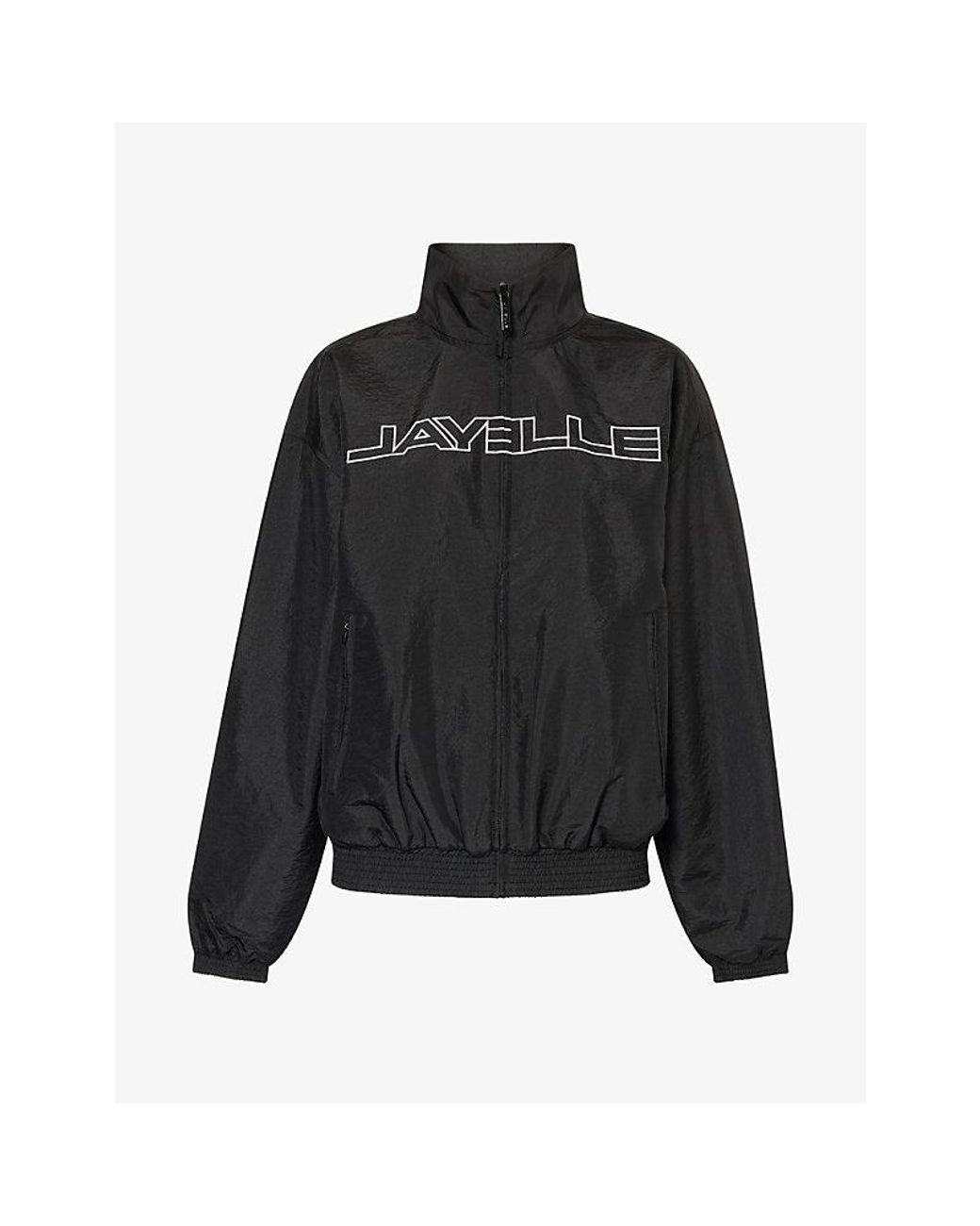 Jay3Lle Black Brand-Embroidered Soft-Shell Jacket
