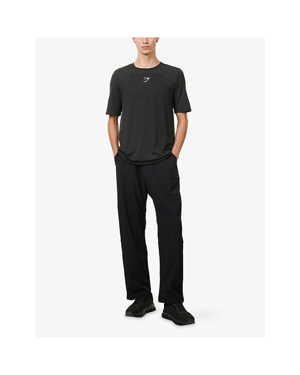 GYMSHARK Black Lightweight Seamless Training T-Shirt for men