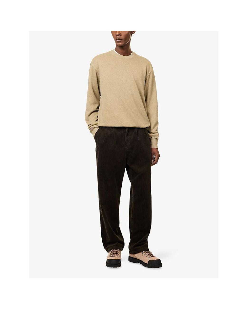 Carhartt Black Evan Loose-Fit Corduroy Cotton Trousers for men