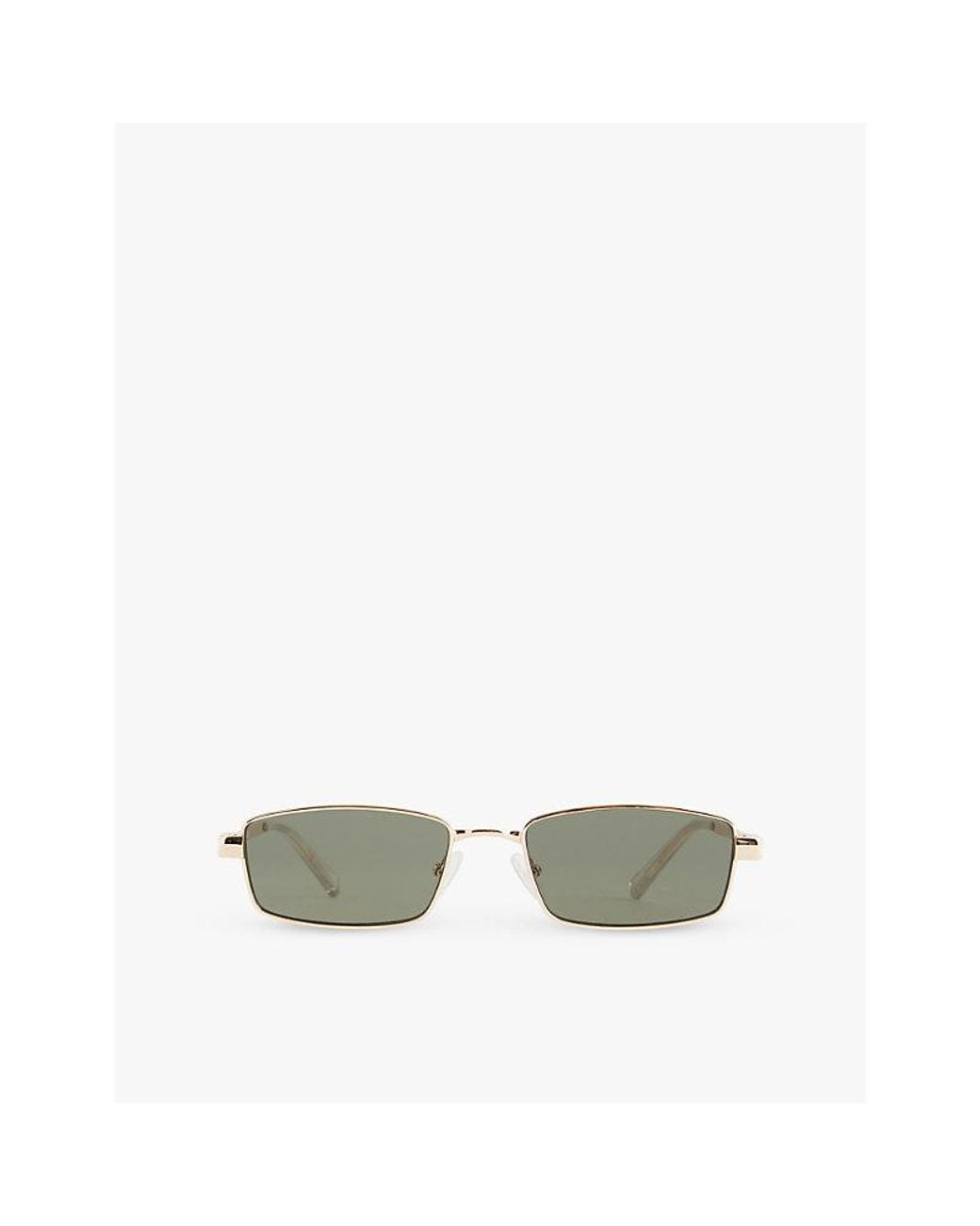 Le Specs Green Bizarro Rectangular-Frame Metal Sunglasses