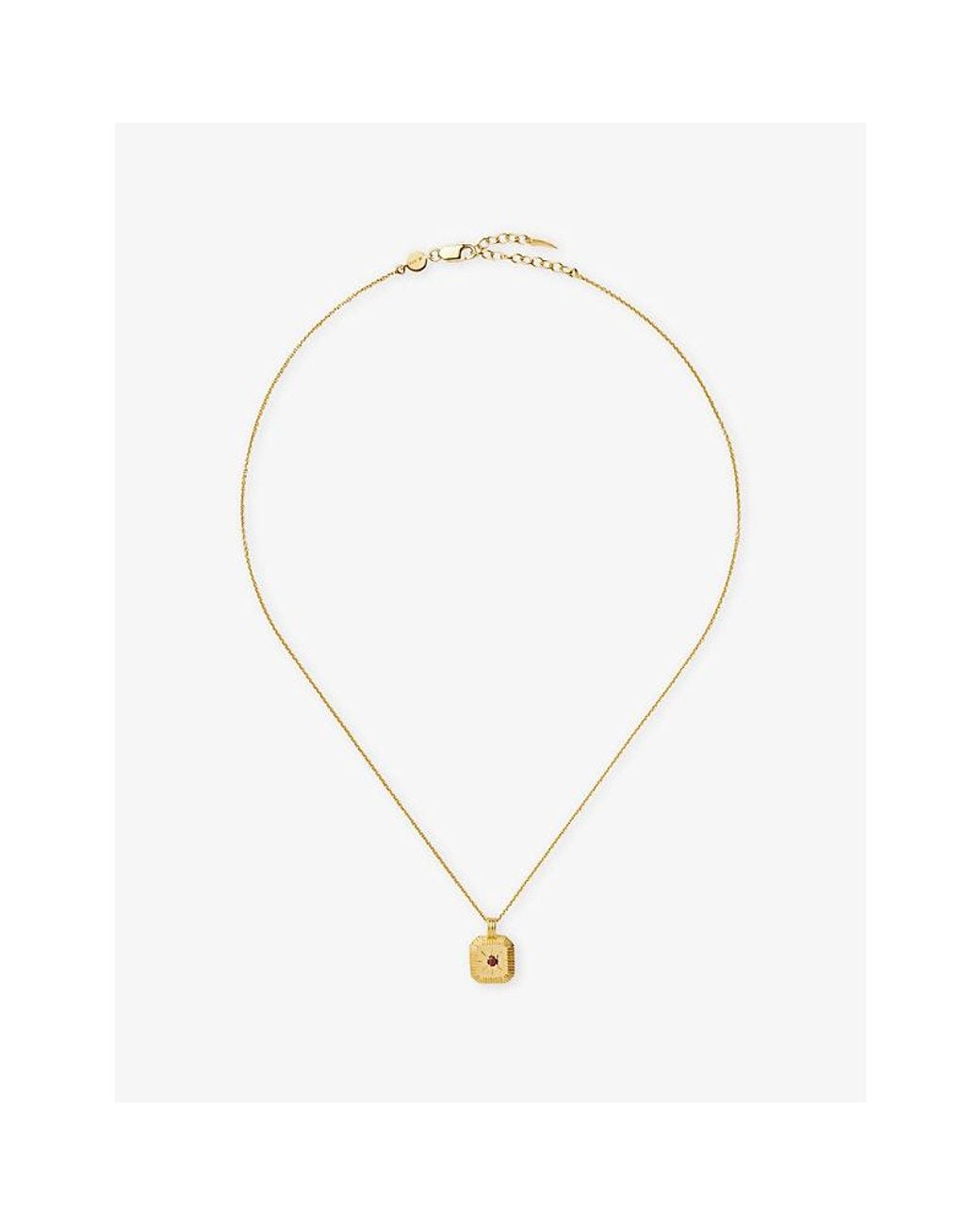 Missoma Metallic January Garnet Birthstone 18Ct Vermeil Sterling Pendant Necklace