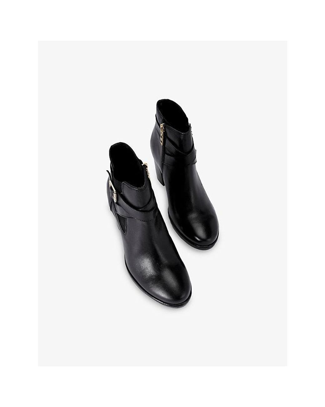 Carvela Kurt Geiger Black 2 Wide-Fit Leather Heeled Ankle Boots