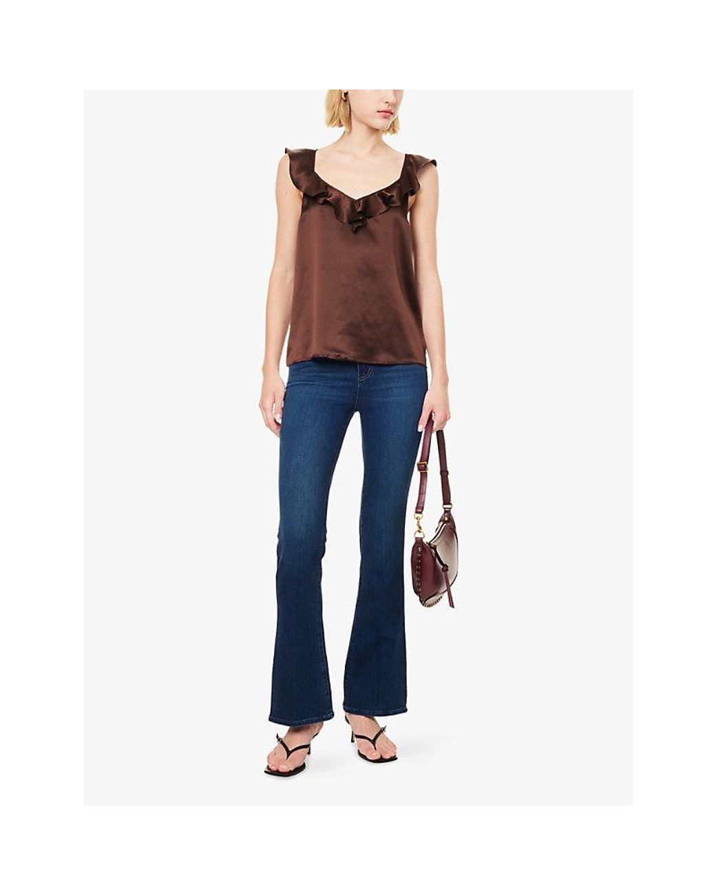 PAIGE Blue Laurel Canyon Flared Stretch-Denim Blend Jeans