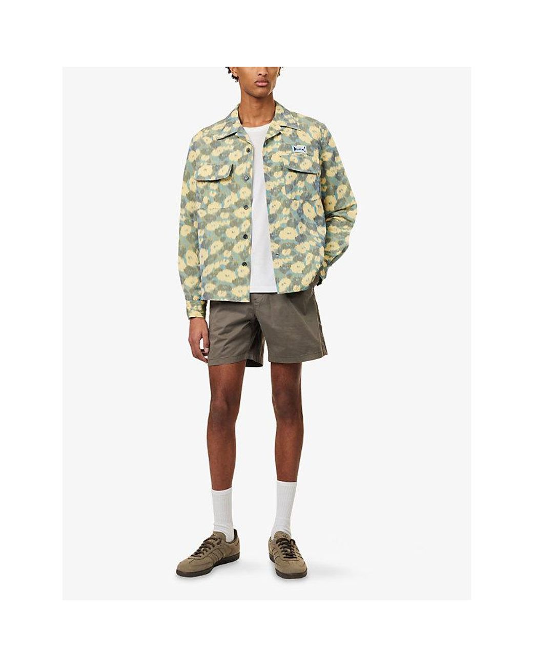 PAIGE Gray Elijah Stretch-Cotton Shorts for men