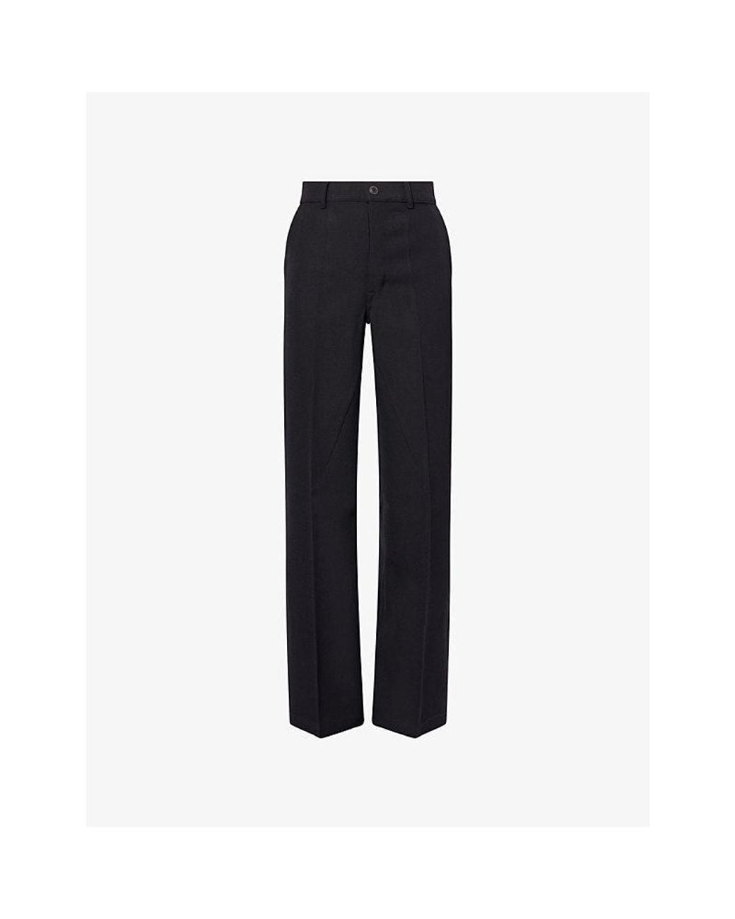 Rick Owens Blue Wide-Leg Work Wool Trousers for men