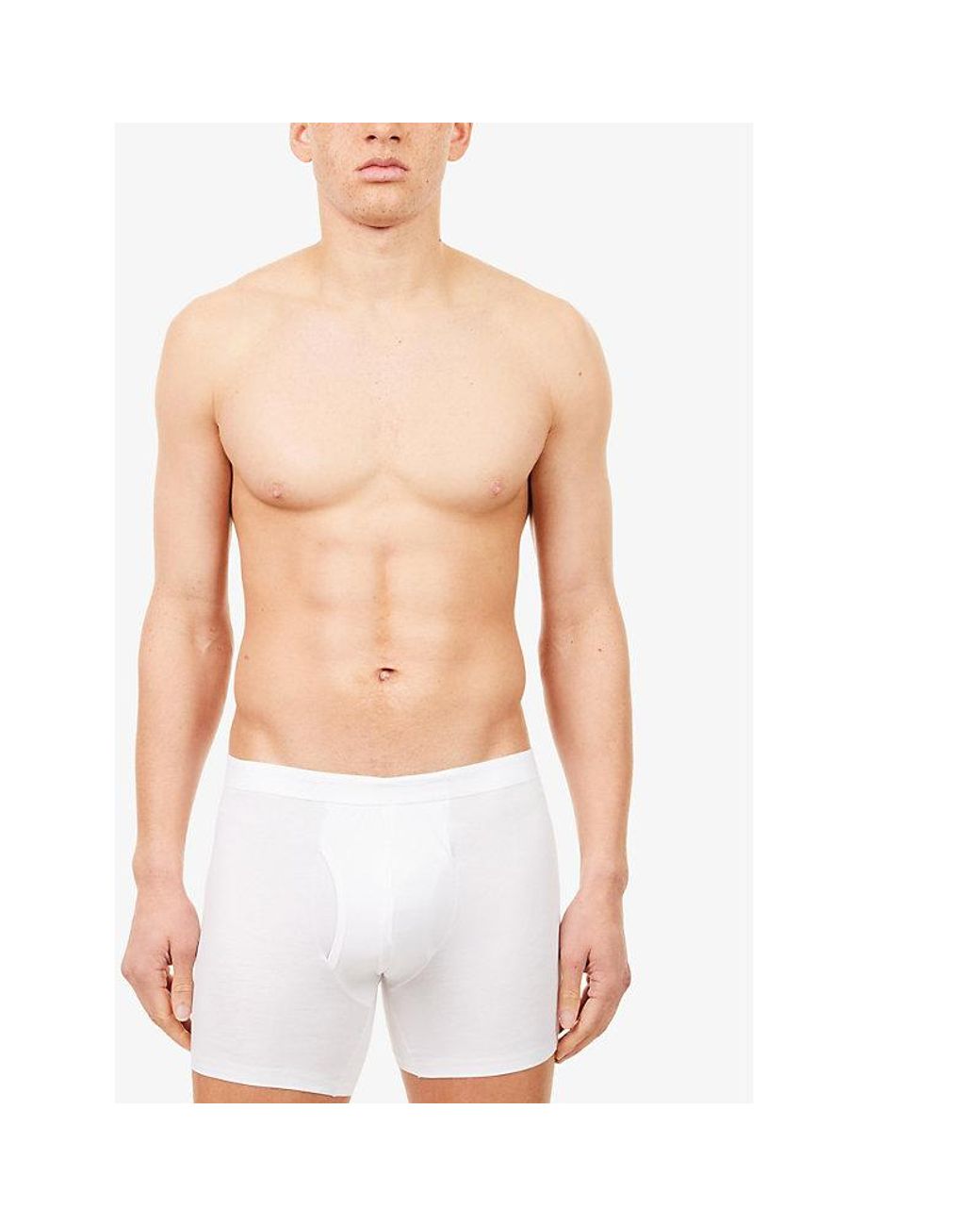 Derek Rose White Jack Slim-Fit Pima-Cotton Trunks for men