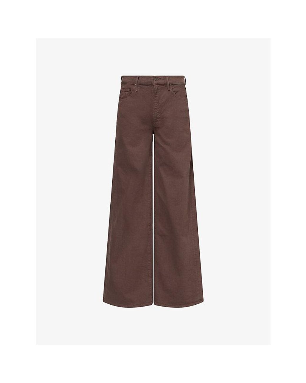 Mother Brown The Undercover Wide-Leg Denim Jeans