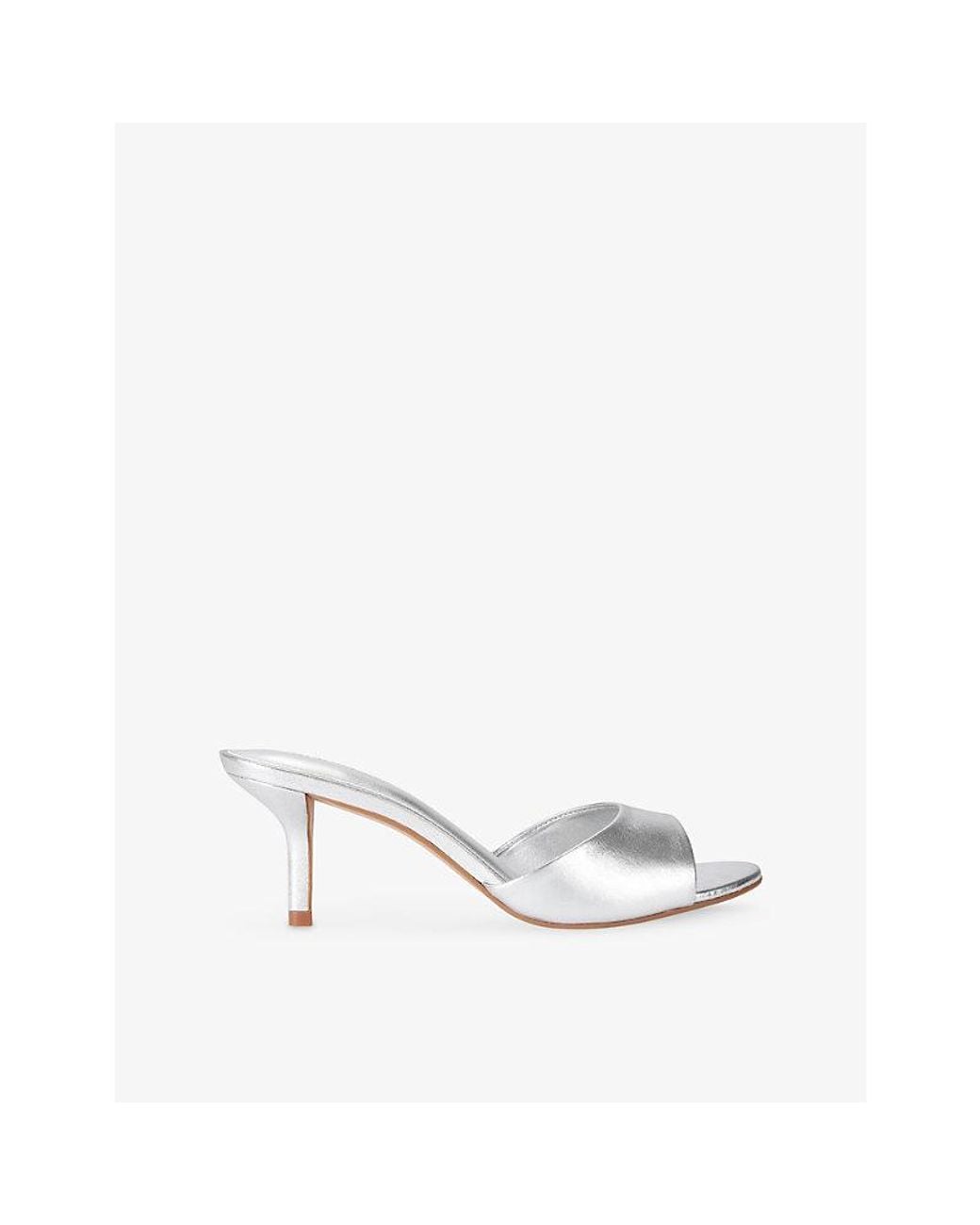 Steve Madden White Kendrix 47 Metallic-Leather Heeled Sandals
