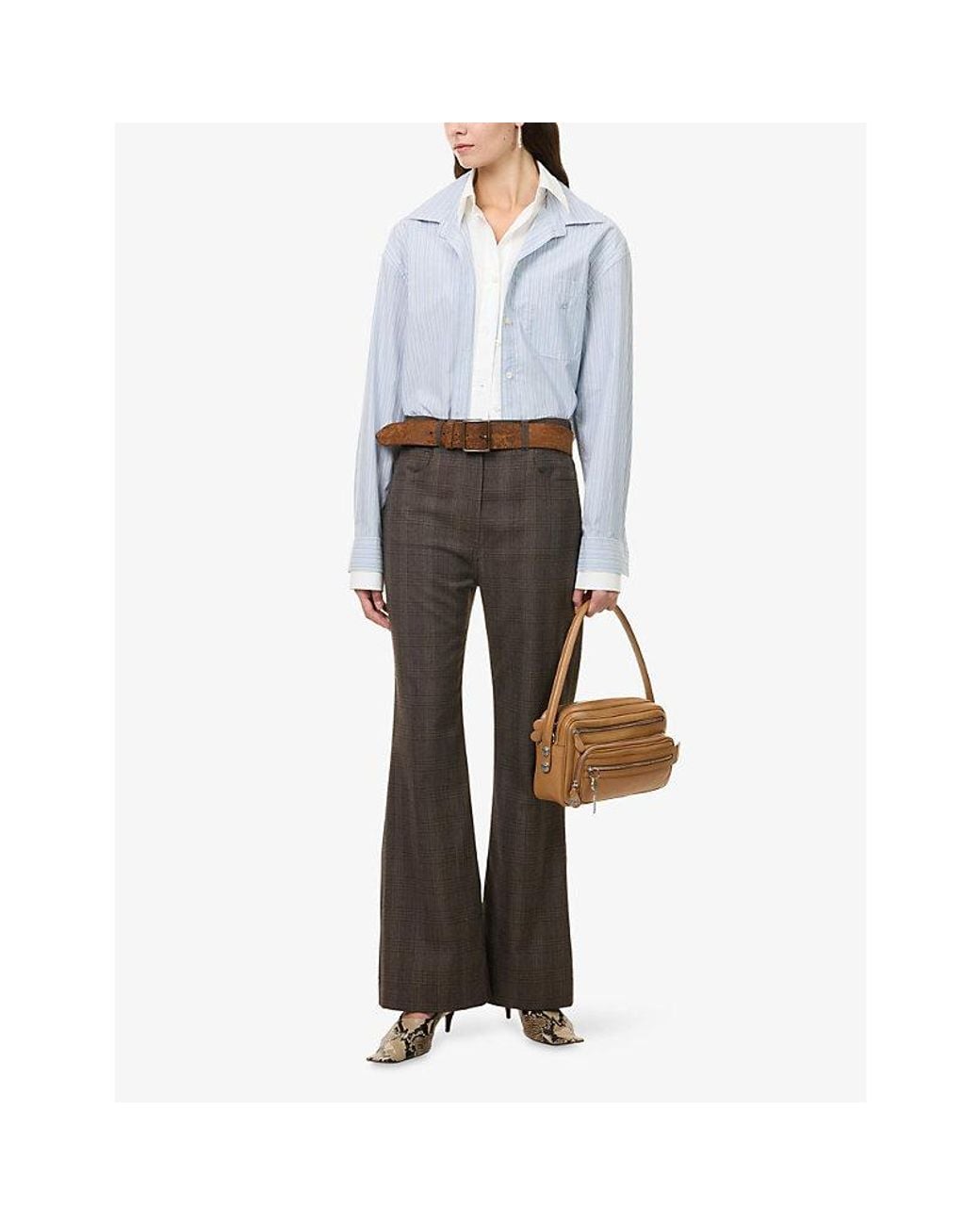 Acne Blue Soubla Striped Cotton Shirt