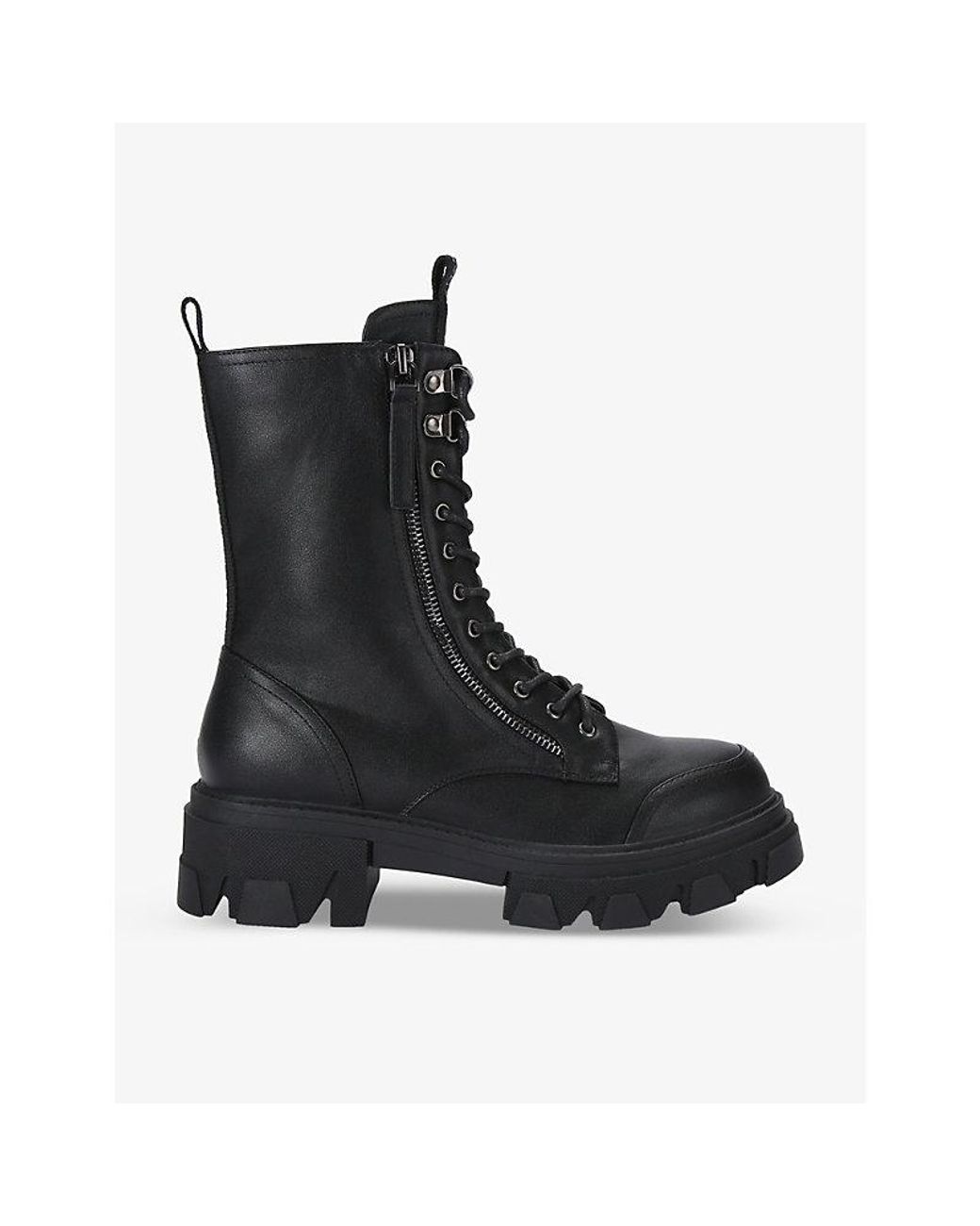 Carvela Kurt Geiger Explorer Lug sole Faux leather Boots in Black