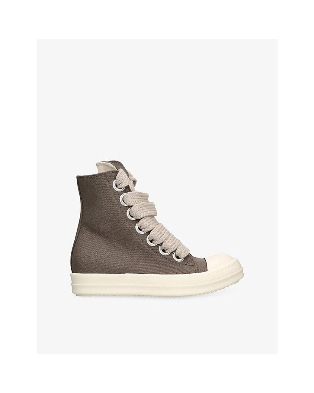 Rick Owens Brown Jumbo-Lace High Canvas Trainers