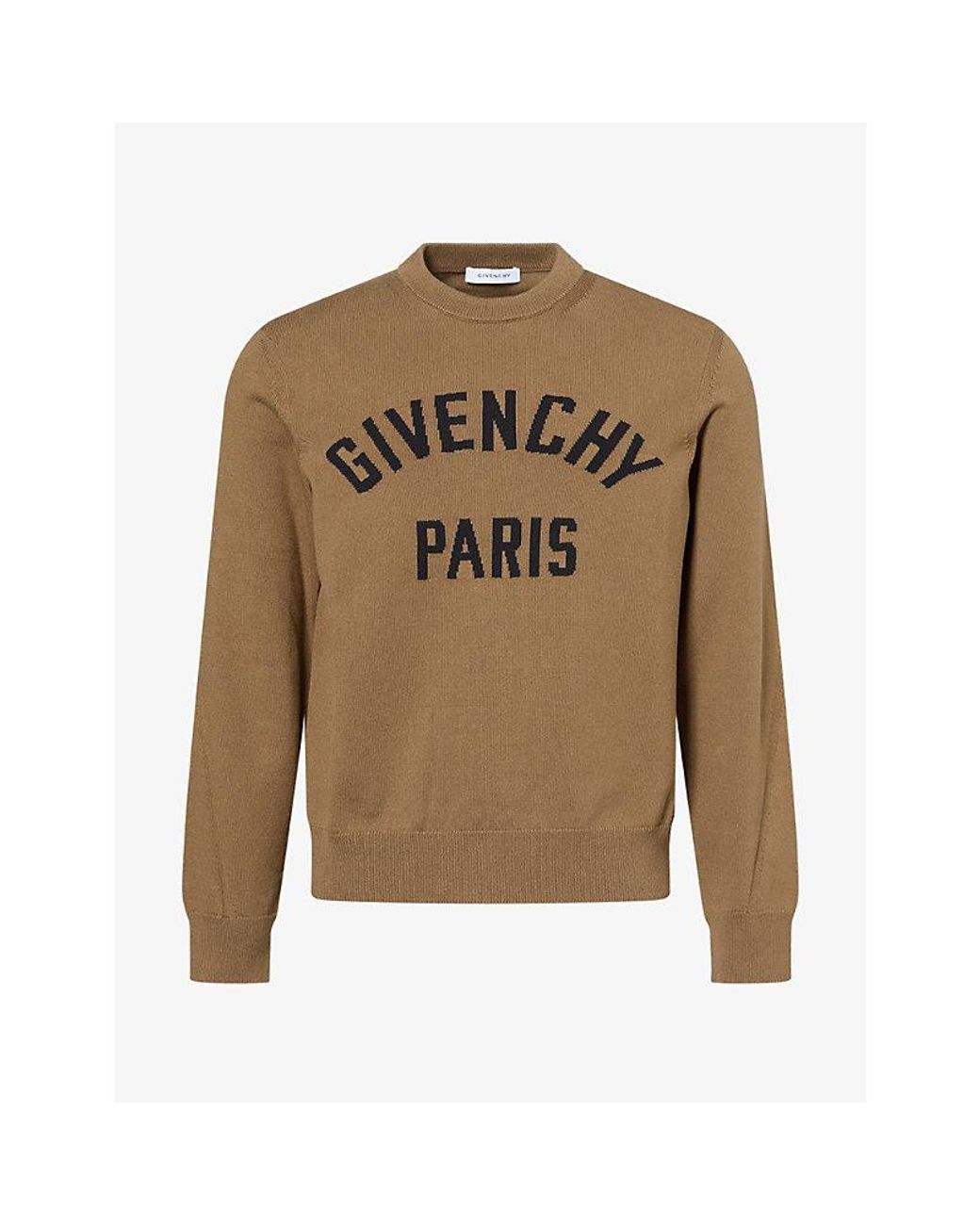 Givenchy Green Logo-Print Crew-Neck Cotton-Knit Jumper for men