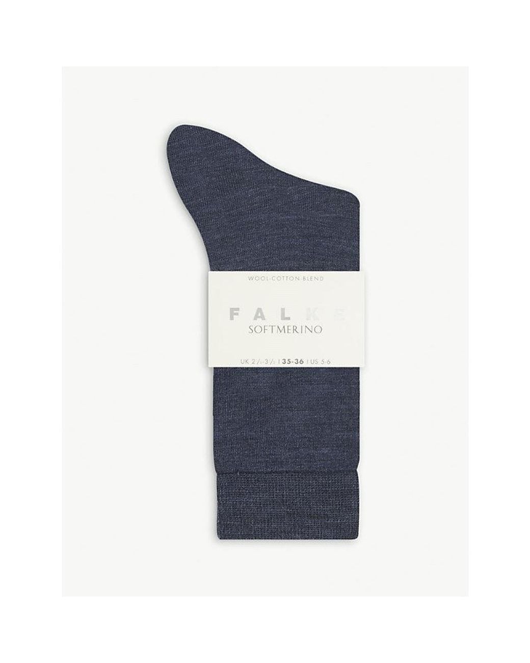 Falke Blue High-Rise Wool Socks