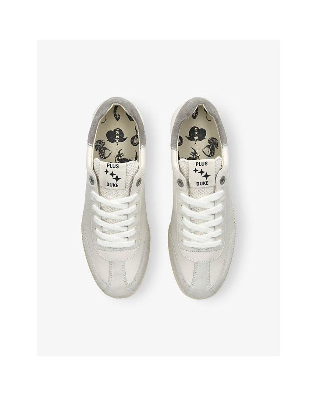 Duke & Dexter White Plus Duke Leather Low-Top Trainers for men