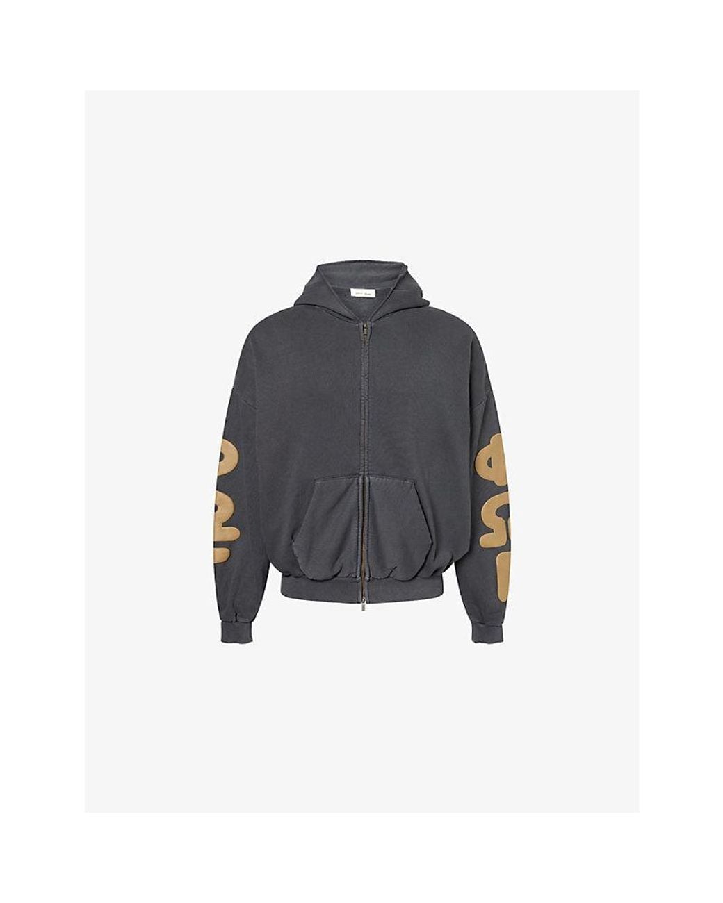 Fear Of God Blue 90's Zip-Up Puff-Print Cotton Hoody for men