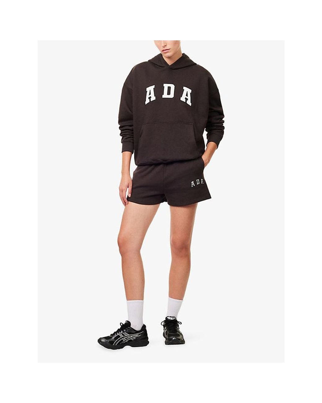 ADANOLA Brown Ada Drawstring Cotton-Jersey Shorts