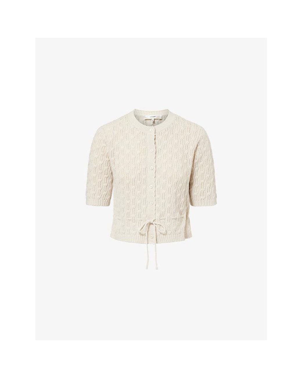 FRAME Natural The Clover Cashmere And Wool Cardigan