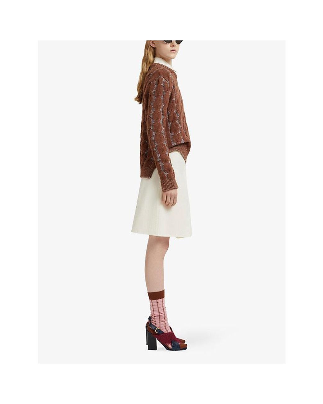 Marni Brown Textured Wool Knit Jumper