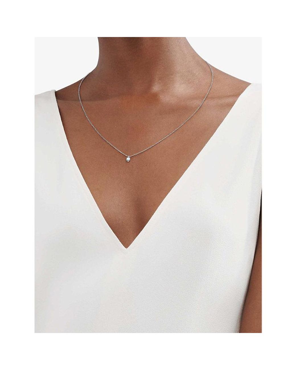 Tiffany & Co. And 0.17ct Solitaire Diamond Necklace in White