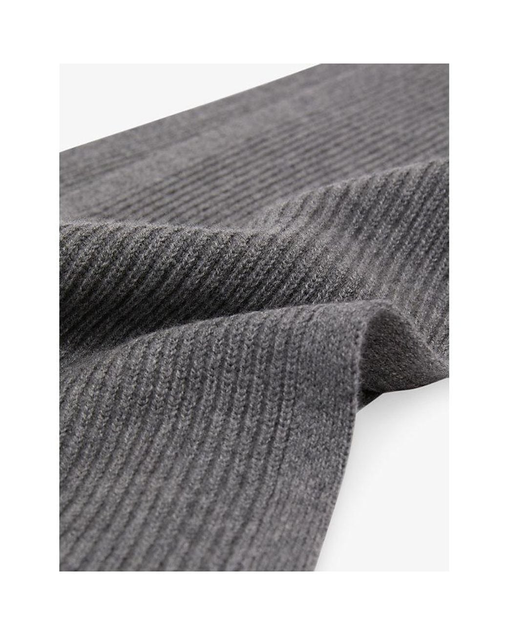 Reiss Gray Chesterfield Ribbed Merino-Wool Scarf for men