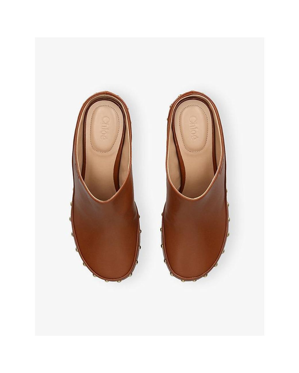 Chloé Brown Junie Leather Heeled Mules