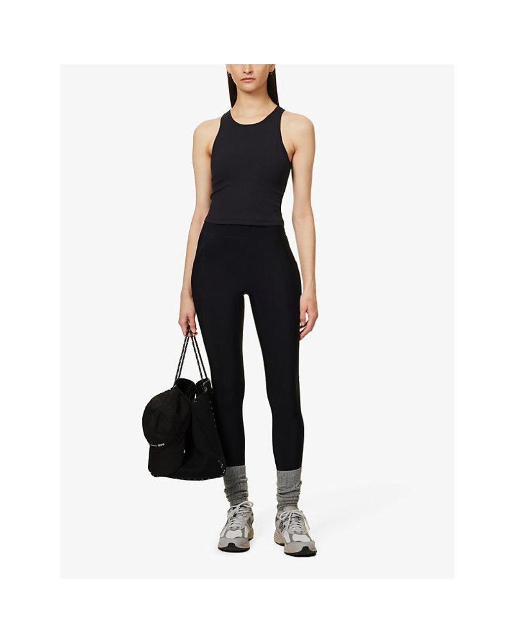 vuori Black Mudra Brand-Patch Stretch-Jersey Top