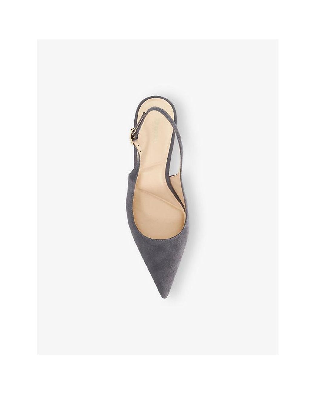 Dune White Celise Suede Slingback Courts