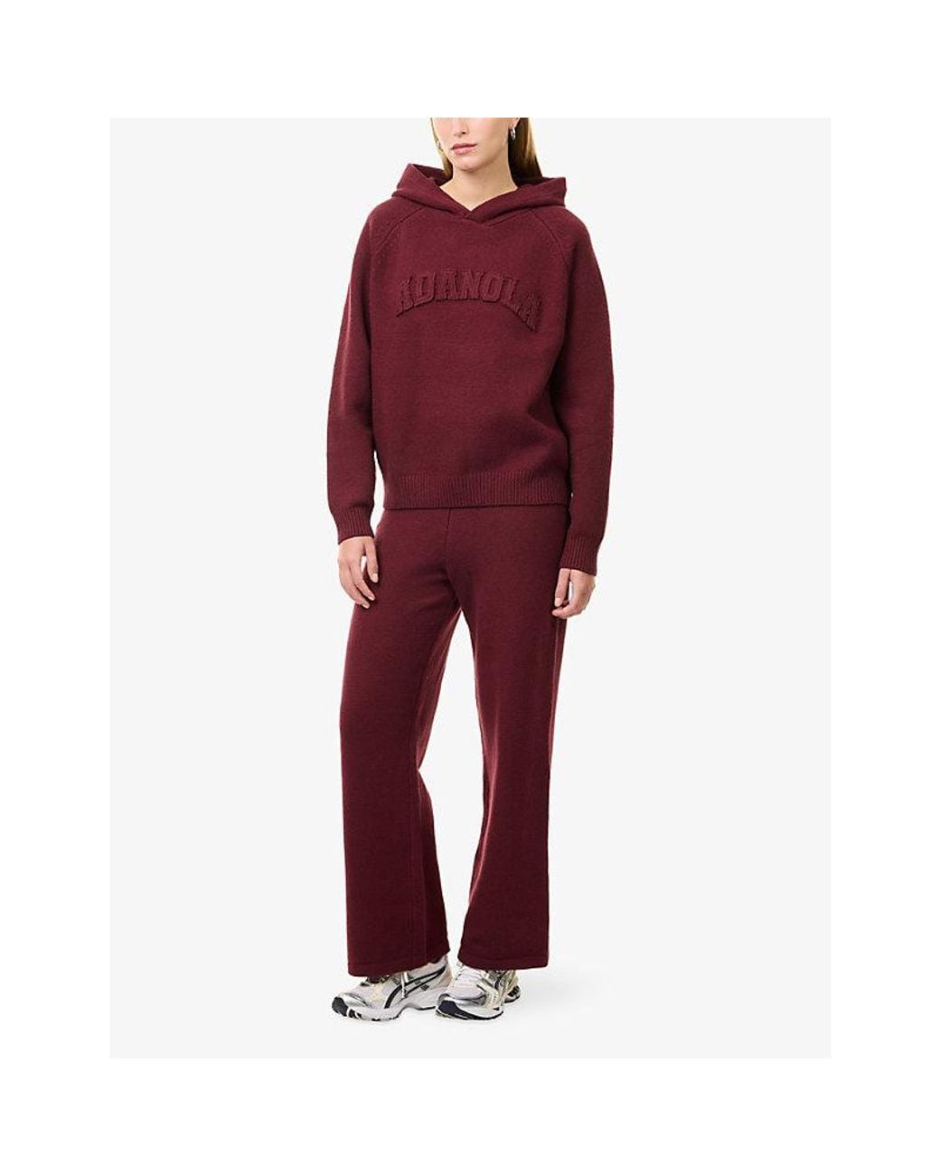 ADANOLA Red Varsity Oversize Cotton-Knit Hoody