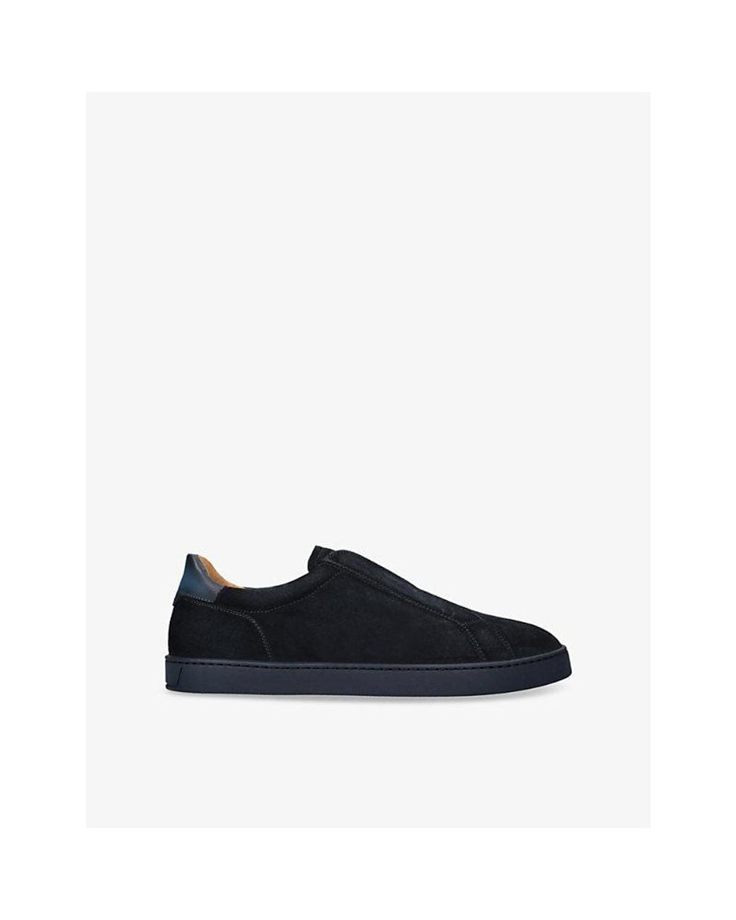 Magnanni Shoes Blue Cowes Laceless Suede Low-Top Trainers for men