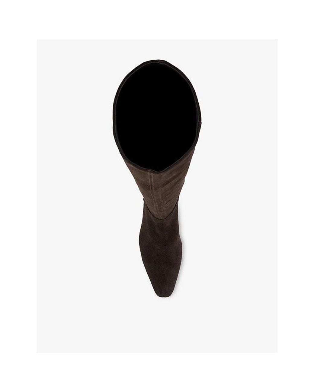 Dune Black Stride Suede Heeled Knee-High Boots