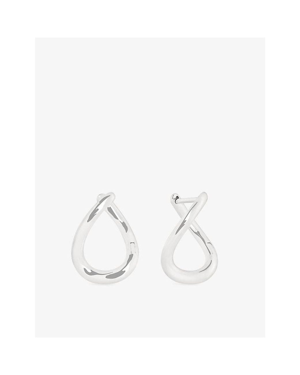 Astrid & Miyu White Molten 14Ct- Hoop Earrings