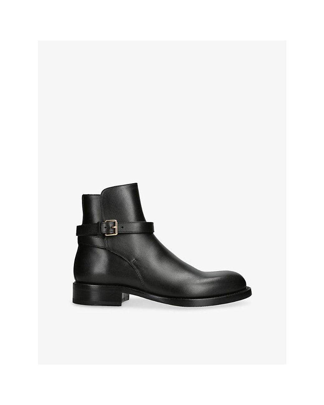 The Row Black Nobilis Buckle Leather Ankle Boots