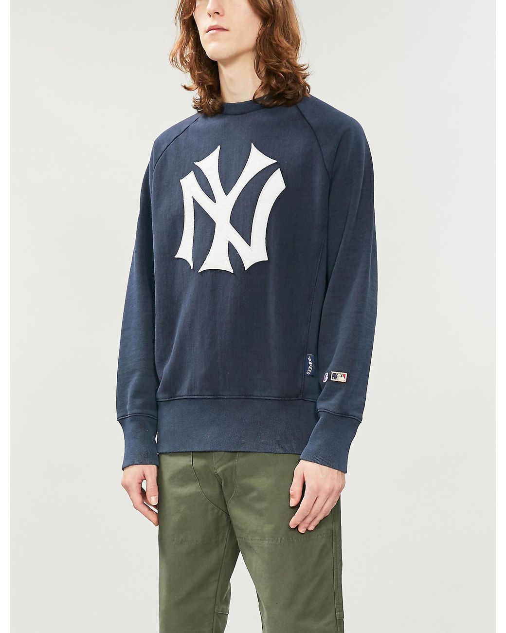 Champion X Mlb New York Yankees Logo Cotton-jersey Sweatshirt in