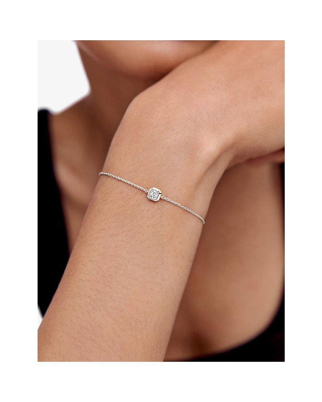 Monica Vinader Metallic Asscher-Cut 0.06Ct Lab-Grown Diamond And 18Ct- Vermeil Chain Bracelet
