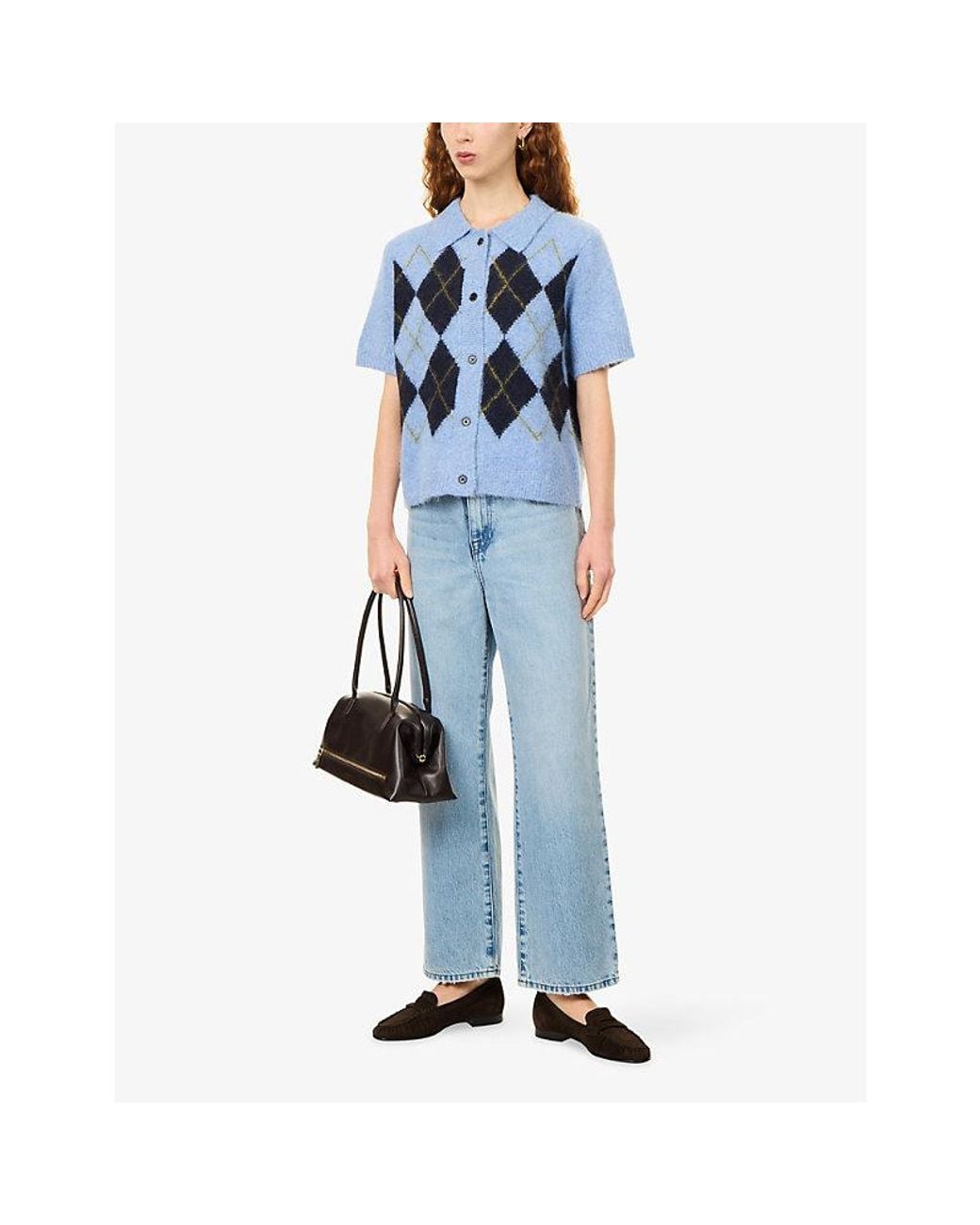 Rails Blue Kelly Short-Sleeve Alpaca-Blend Cardigan